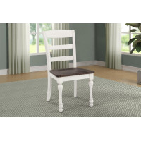Coaster Furniture 110382 Madelyn Ladder Back Side Chairs Dark Cocoa and Coastal White (Set of 2)